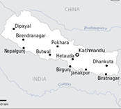 Map showing Nepal