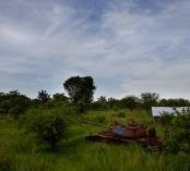 A tank sits alongside the road between Juba and Yei, South Sudan. Photo by Trevor Snapp for IntraHealth International.