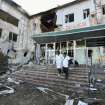 Image of destroyed healthcare facility in Ukraine